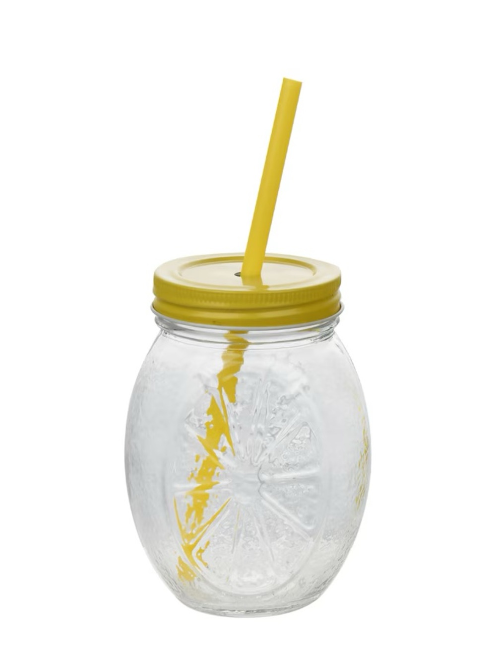NEW Viral Lemon Embossed Mason Jar Glass Tumbler - Clear 🍋